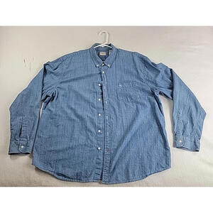 Vintage 1999 Dockers Khakiware Chambray Denim Shirt XXL Long Sleeve Cotton